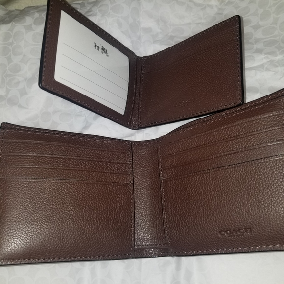 Coach men's brown leather 3 in 1 bi-fold wallet - Picture 4 of 4